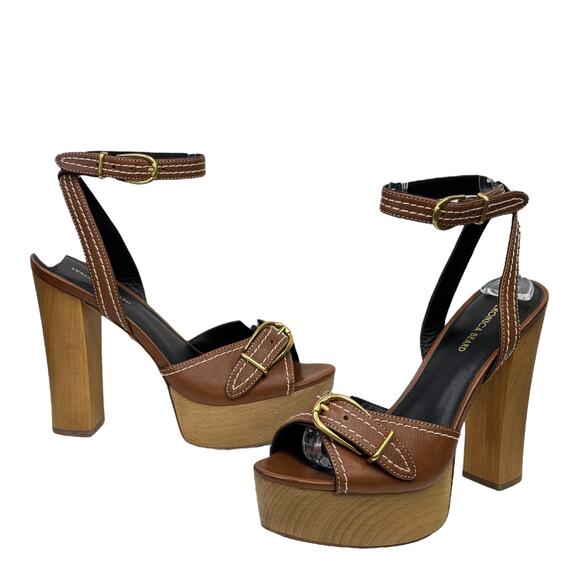 Veronica Beard Leonarda Women's 8 Leather Sandals Chunky Stacked Platform NEW - Picture 4 of 10